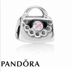 Pandora Discontinued Purse Charm with Pink Stone
